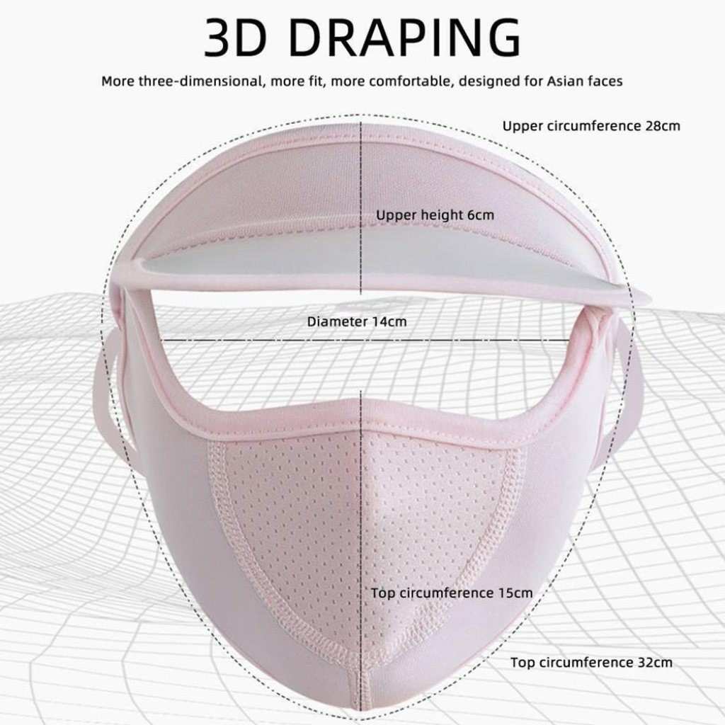 New Thin Summer Sunscreen Face Shield with Hat Brim and Ice Silk Material for Women
