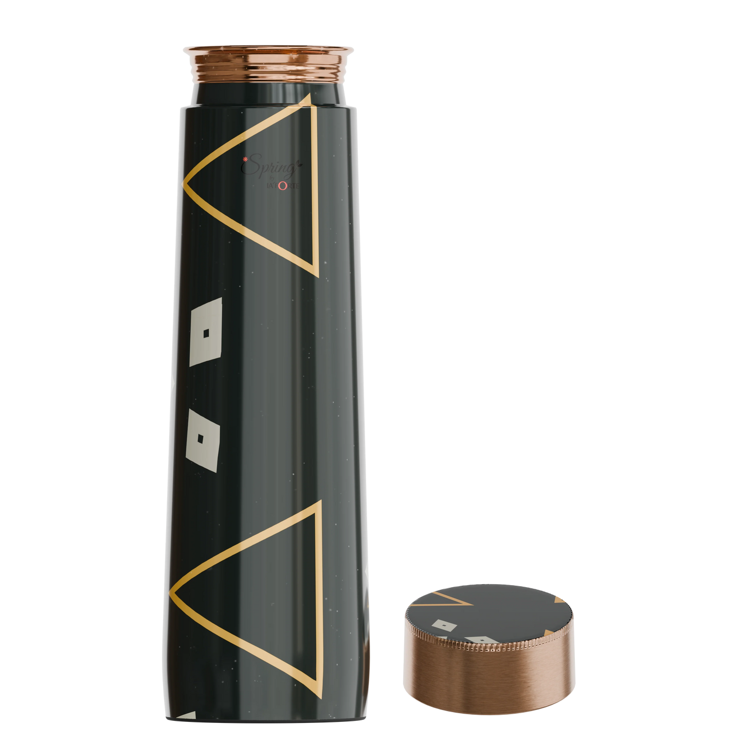 Pure Copper Elegant 1000 ml Premium Coated Water Bottles (Black, 1000 Ml) LA FORTE