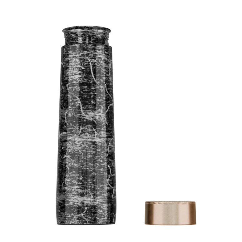 Pure Copper Elegant 1000 ml Premium Coated Water Bottles (Silver Black Abstract, 1000 Ml) (Copy)