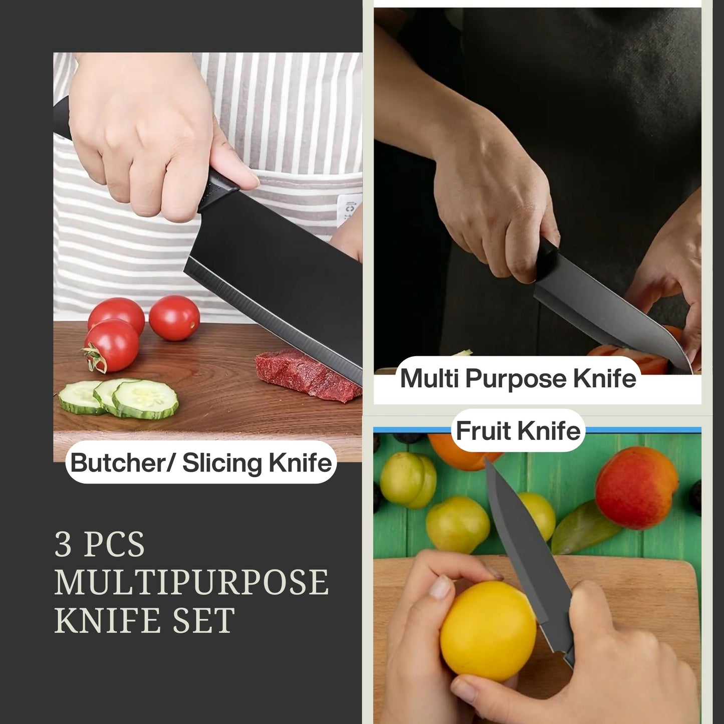 3 pcs Multipurpose Knife Set