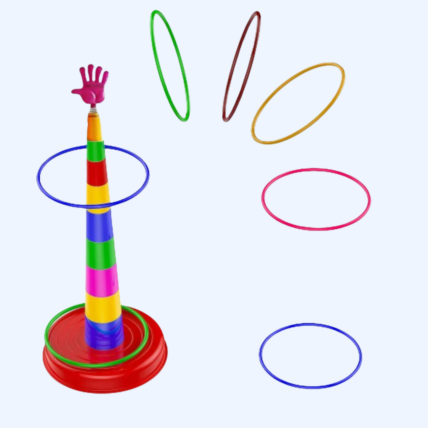 Shape Sorter Ring Toss Game for Ages 3 to Adults - Educational Toy for Kids with Shape Recognition and Hand-Eye Coordination