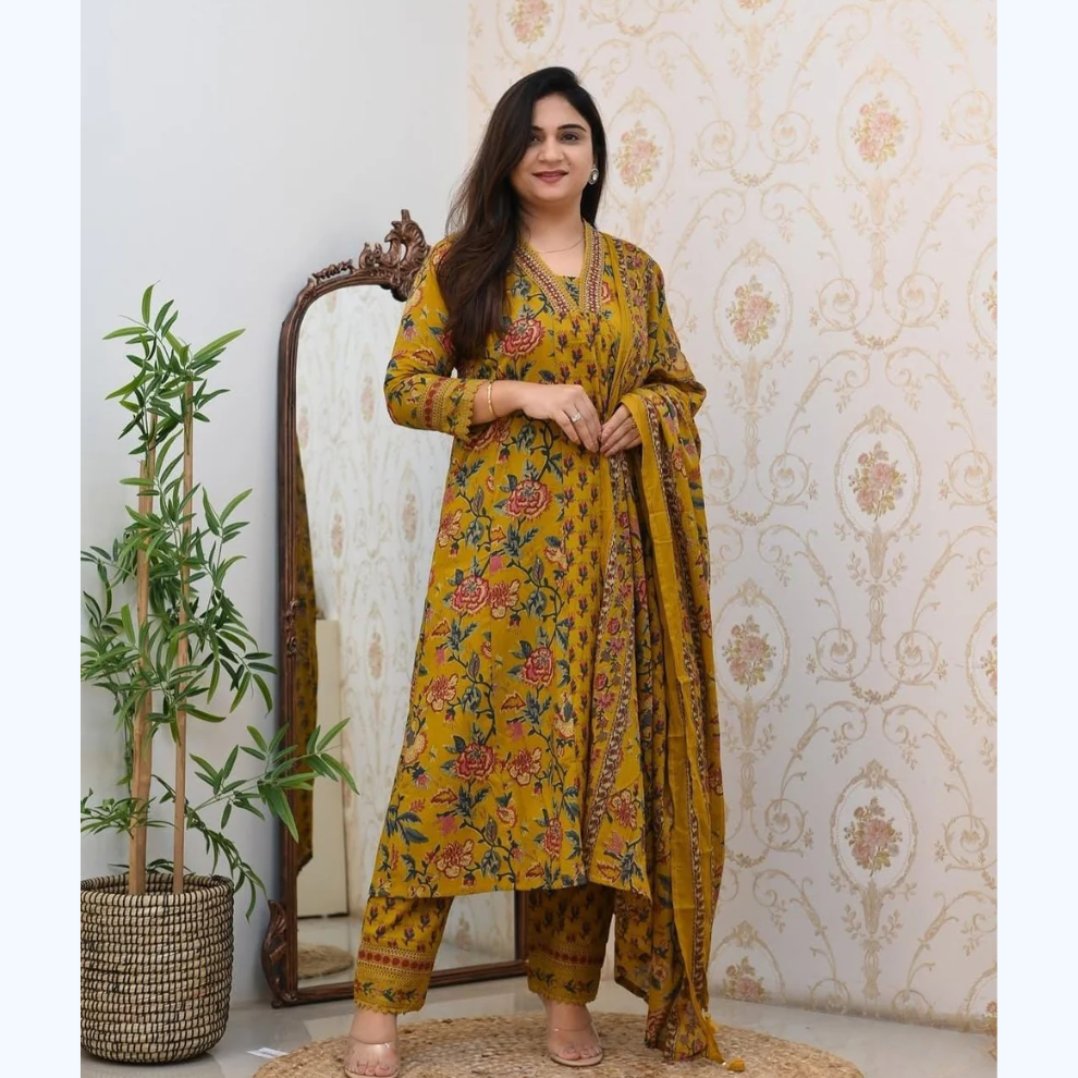 Featuring beautiful embroidery with suqes Heavy Suit