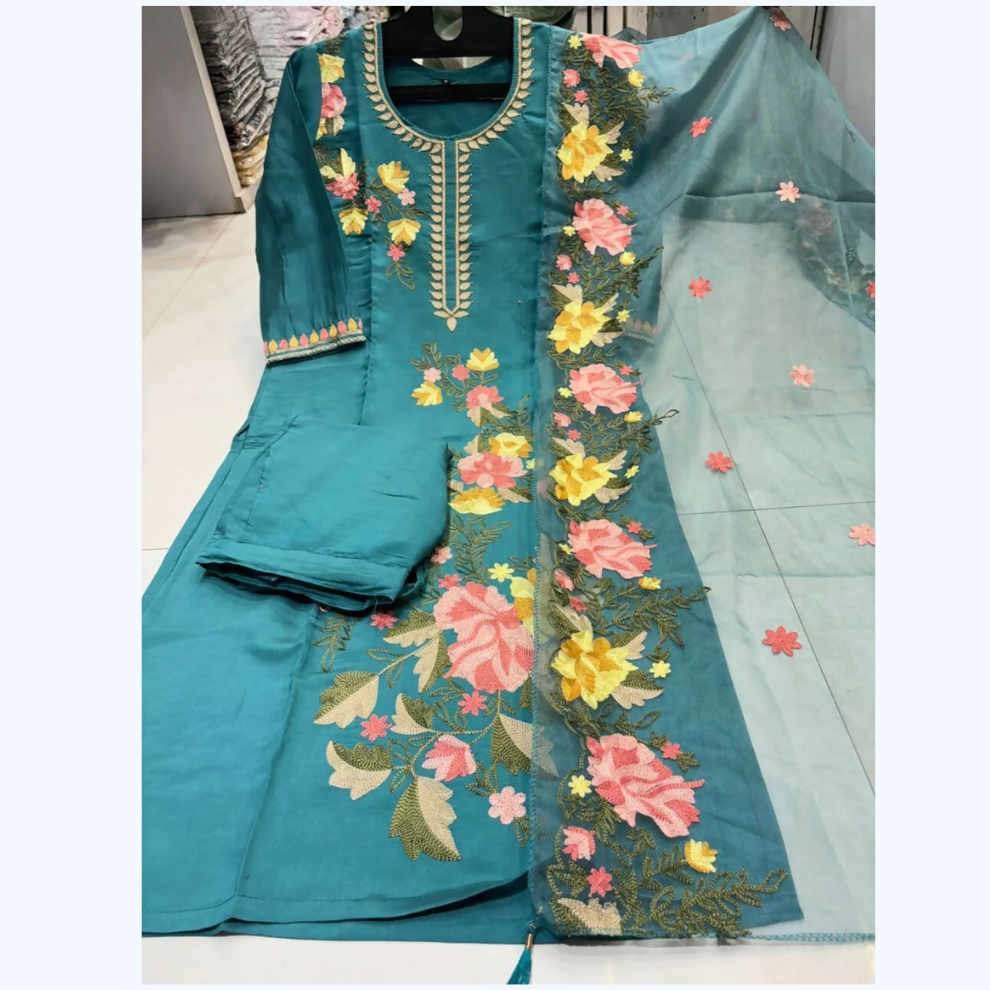 KURTI WITH PANT AND DUPPTA SET