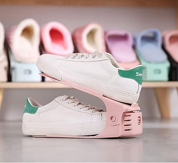 Adjustable shoe slots organizer space saving double layer shoe hold