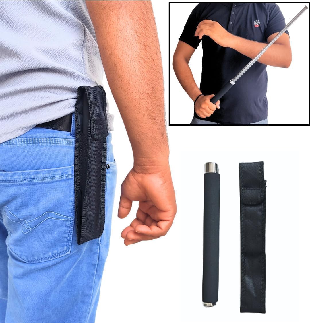 Highest Grade Foldable Pointer Safty Stick | Hiking Stick with Nylon Bag for Men and Women with Professional Multitool Comfotable Grip Foldable Stick