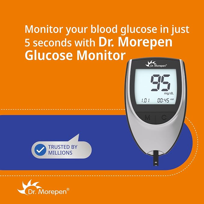Dr Morepen blood glucose monitoring device with test strips