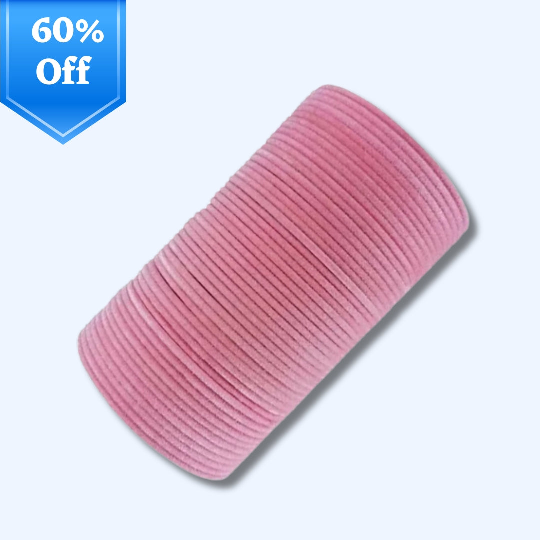 Baby Pink Color Velvet Fabric Bangle Set (Pack of 36)