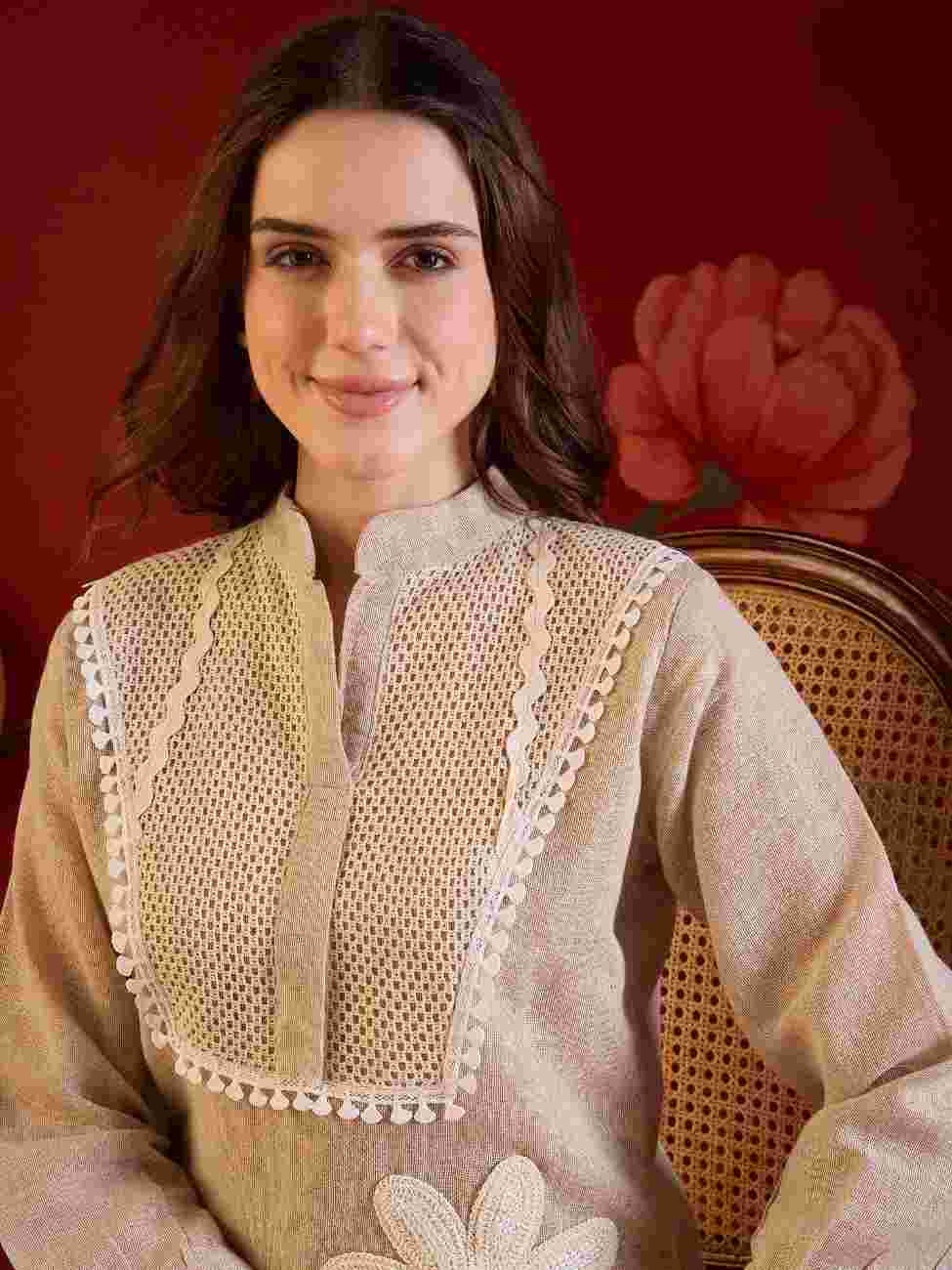 Designer embroidery jute cotton suit for festive wear