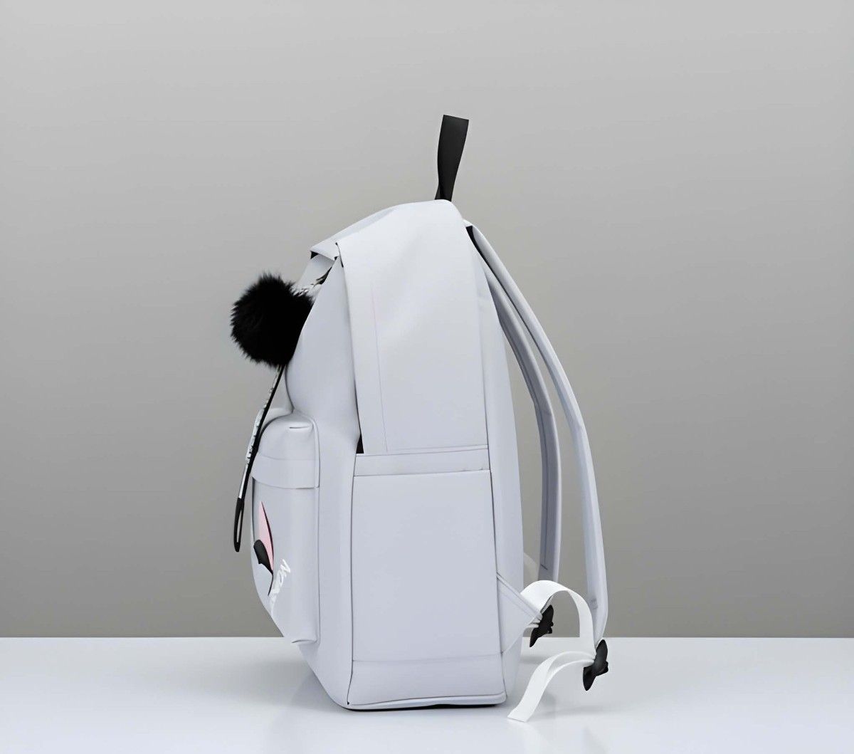 Women’s Grey PU Leather Backpack