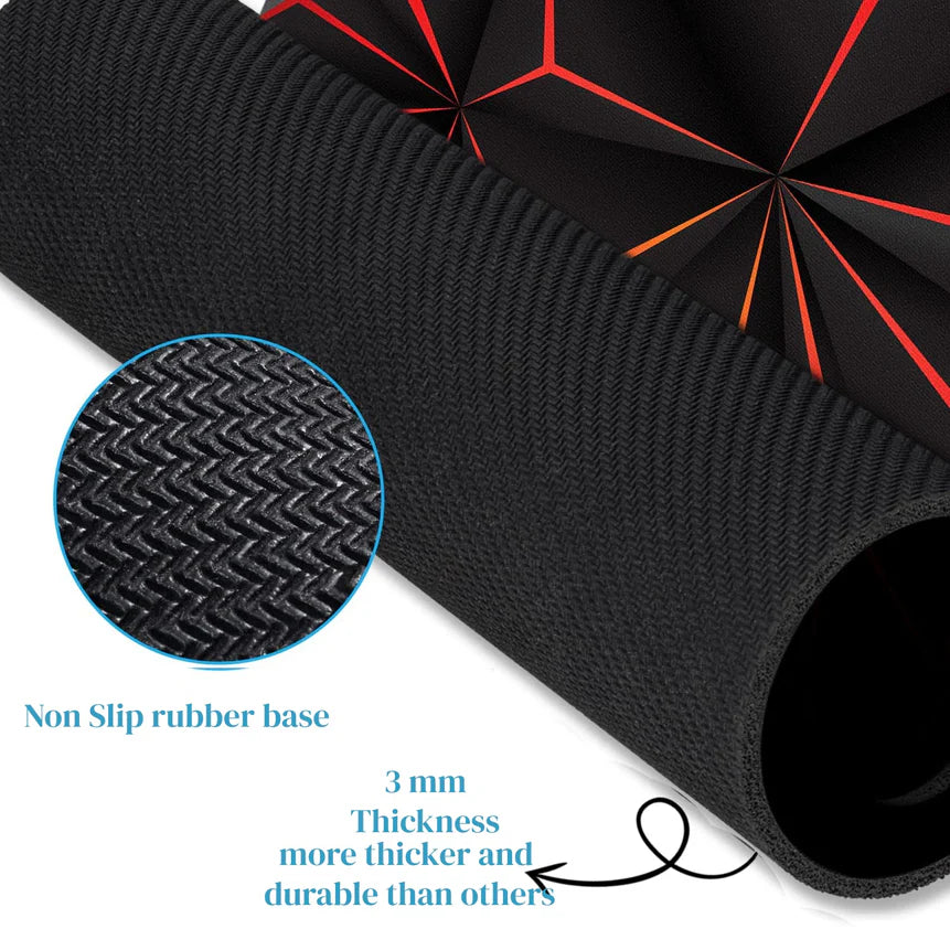LA' FORTE Computer Laptop Non-Slip Rubber Mousepad (3 mm ) Black Abstract