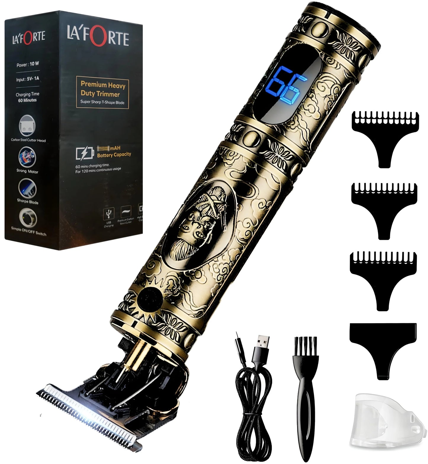 Sale LA' FORTE Heavy Duty Rechargeable Hair Trimmer with Digital Display