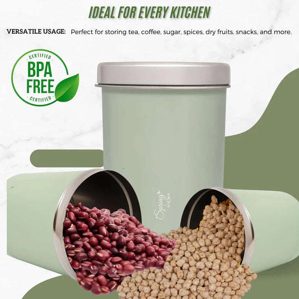 3-Piece Premium Kitchen Canister Set | Airtight Storage for Tea, Coffee, Spices & More