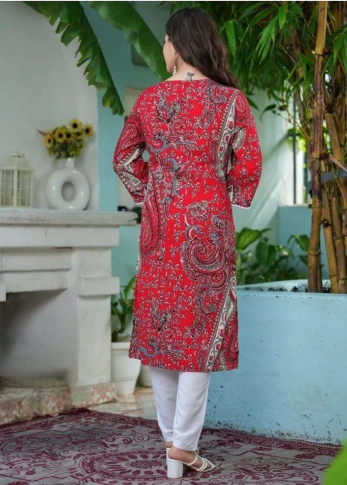 Red Paisley Kurti