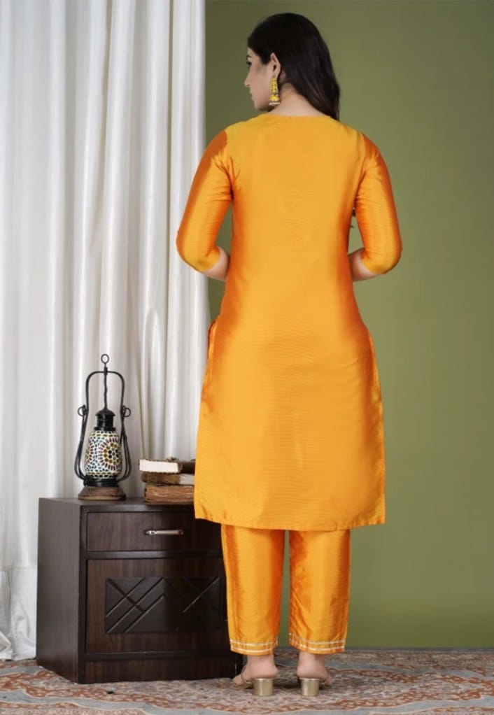 Premium Rayon Embroidered Kurta Pant Set for Women