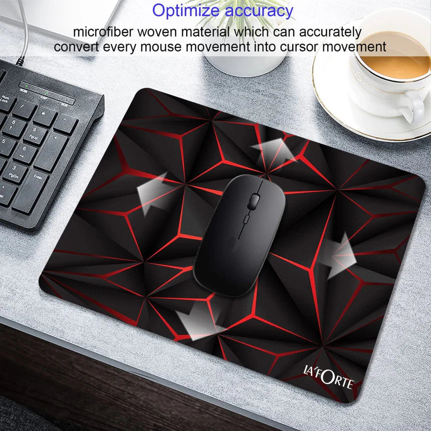 LA' FORTE Computer Laptop Non-Slip Rubber Mousepad (3 mm ) Black Abstract