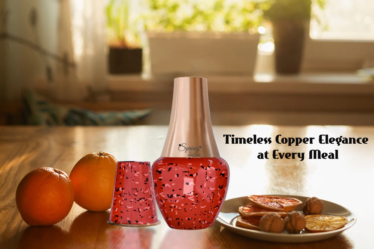 LA'FORTE Copper Bottle Venus Jar 1400 ml (Ruby Red) LA FORTE