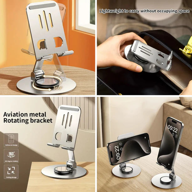 Flixx mobile stand with adjustable angle and USB C hub combo for laptop and mobile use