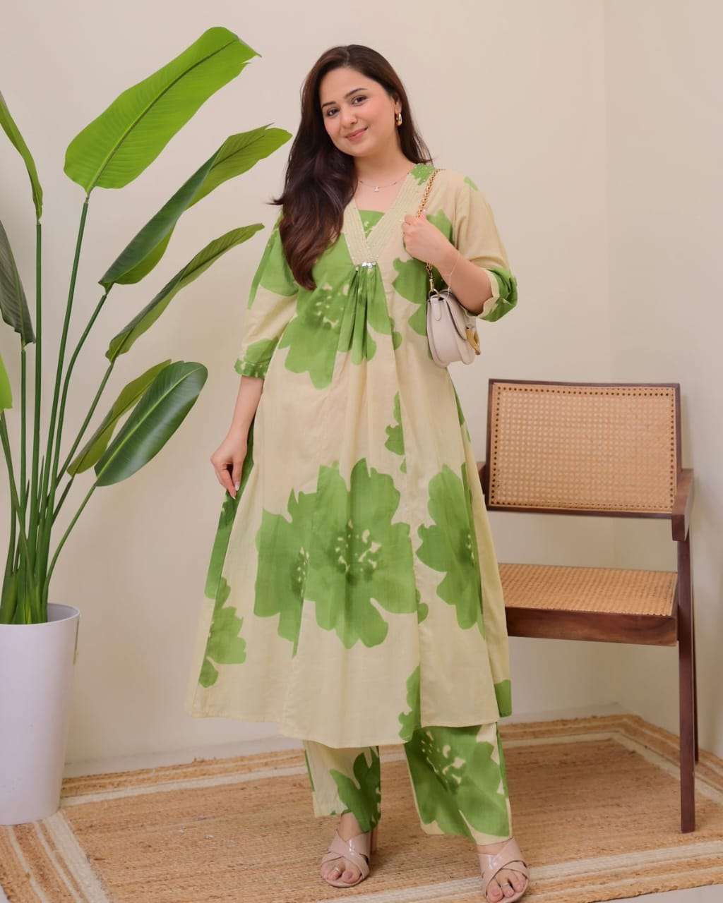 Rayon Kurta Pant Set for Women