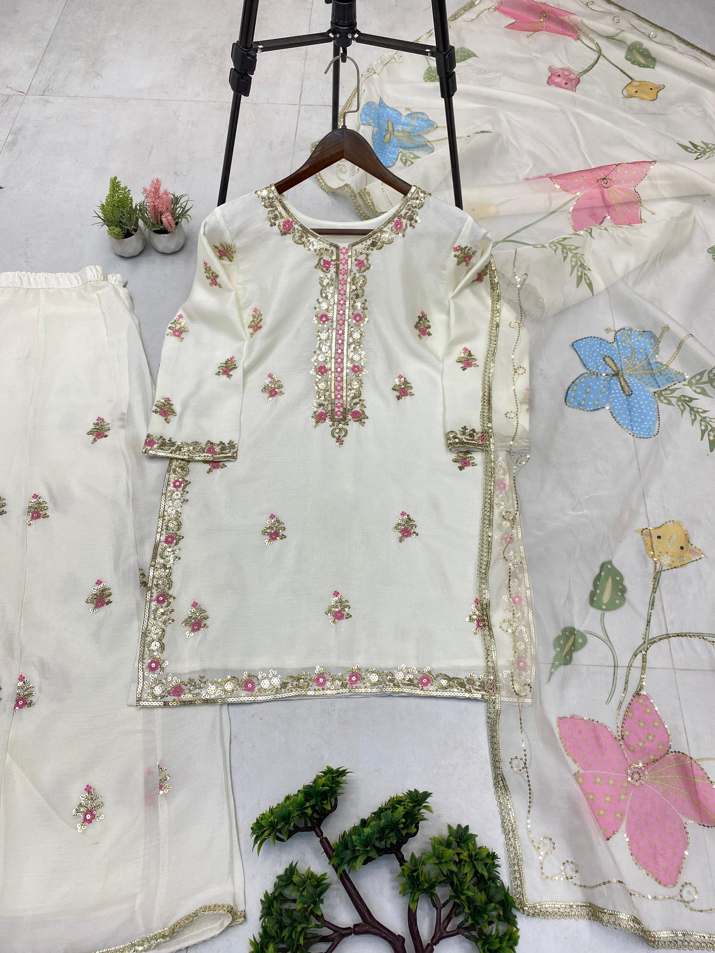 3 Piece Plazzo with Dupatta
