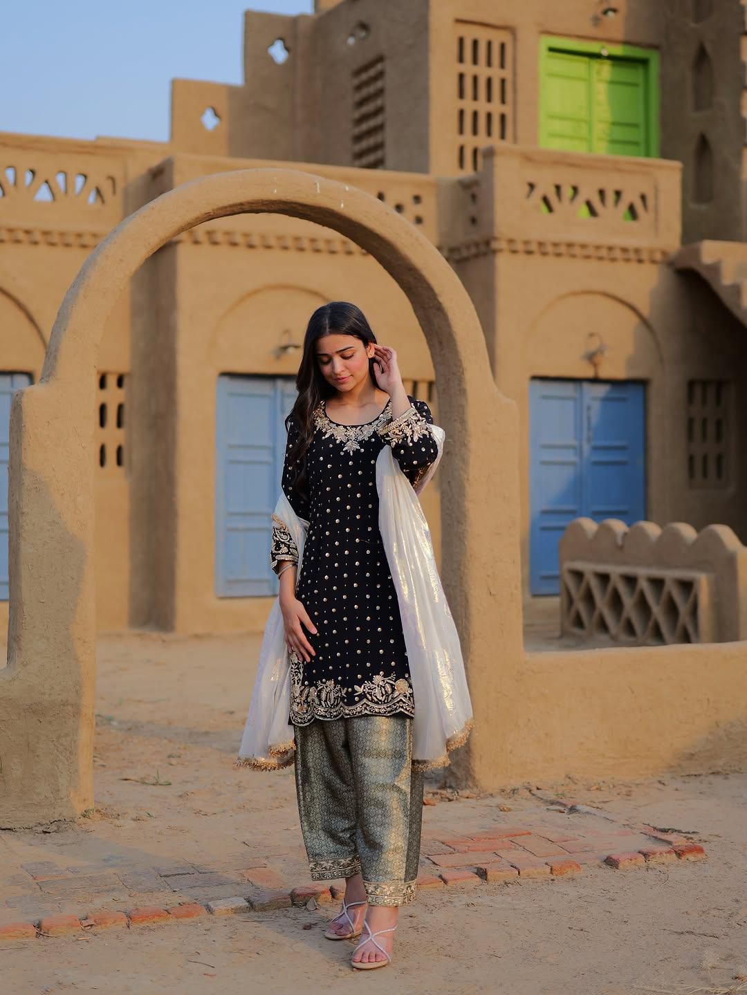 Velvet Kurti Pant Set