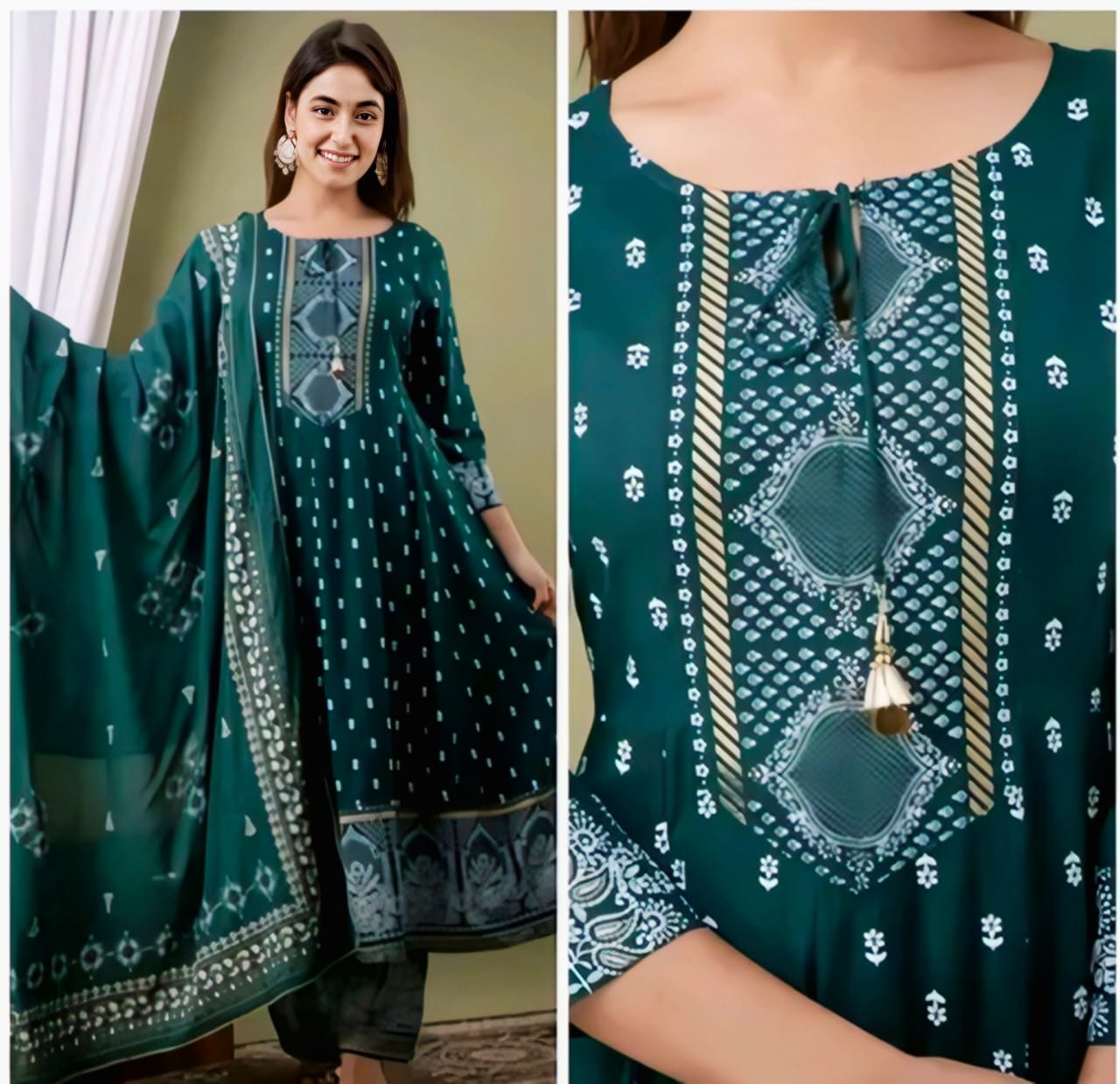 Emerald Grace 3-Piece Anarkali Suit