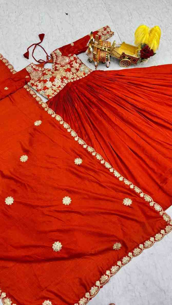Women’s festive Anarkali dress in red with dupatta