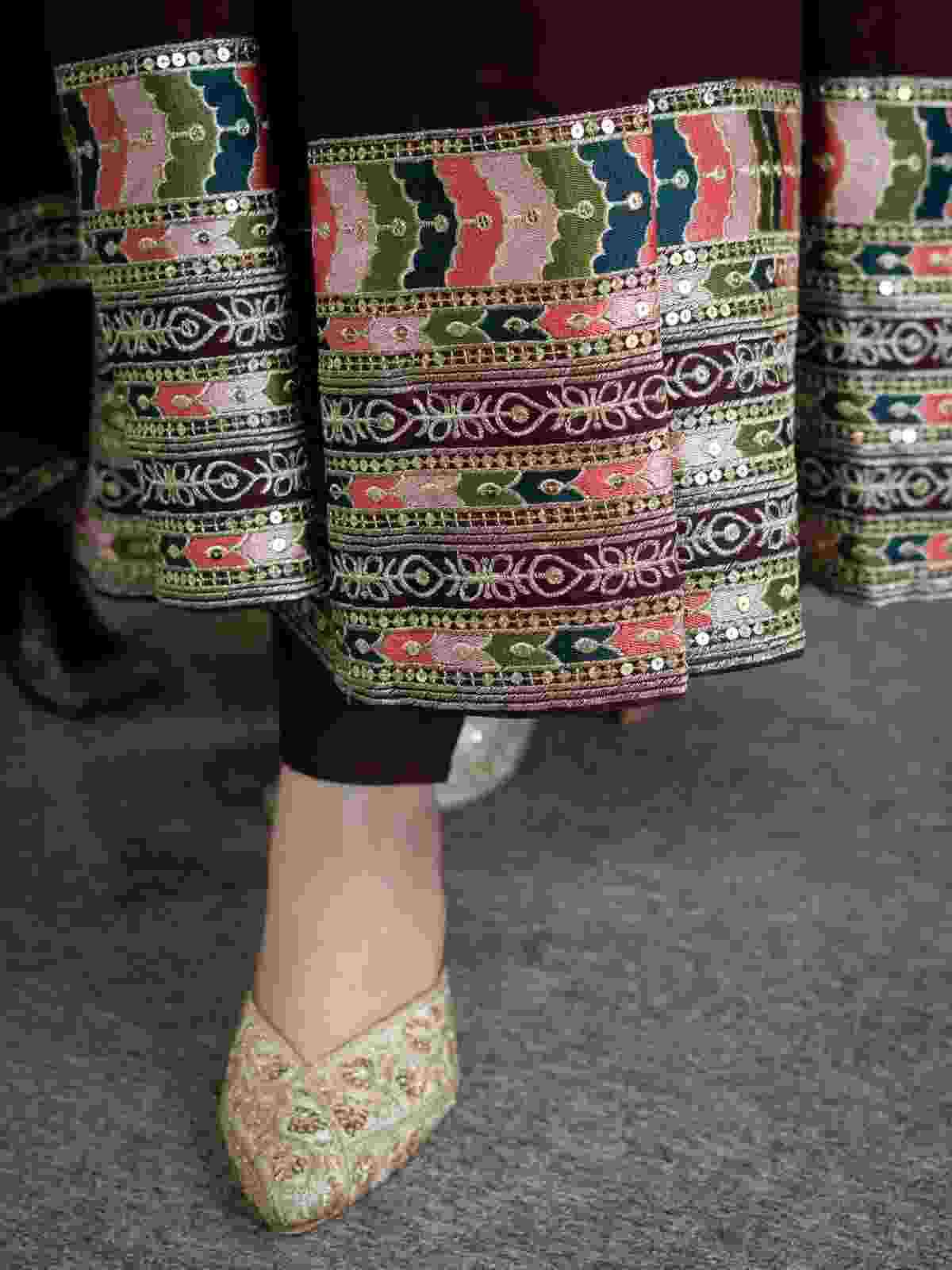 Traditional Indian Anarkali suit for women with heavy silk fabric and sequin embroidery