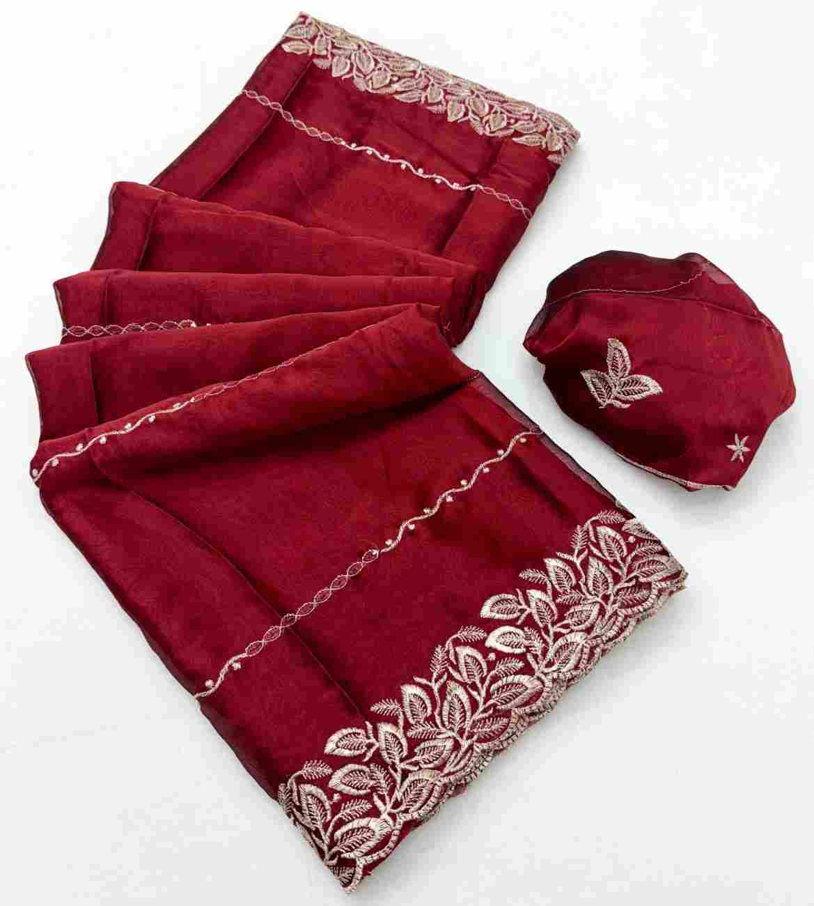 Women’s Rangoli Silk Saree with Fancy Zari & Thread Embroidery Work