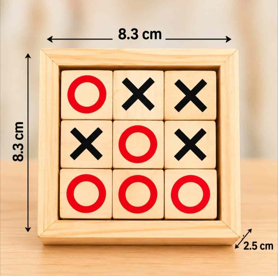 Wooden 3D Tic Tac Toe strategy board game