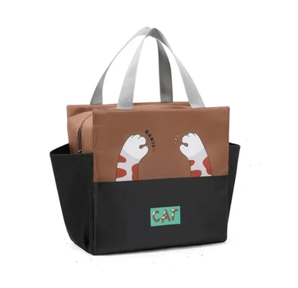 Kids Lunch Tote– Dual Colour, Insulated, Waterproof Food Storage Bag with Adorable Animal Prints