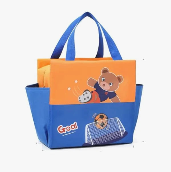 Kids Lunch Tote– Dual Colour, Insulated, Waterproof Food Storage Bag with Adorable Animal Prints