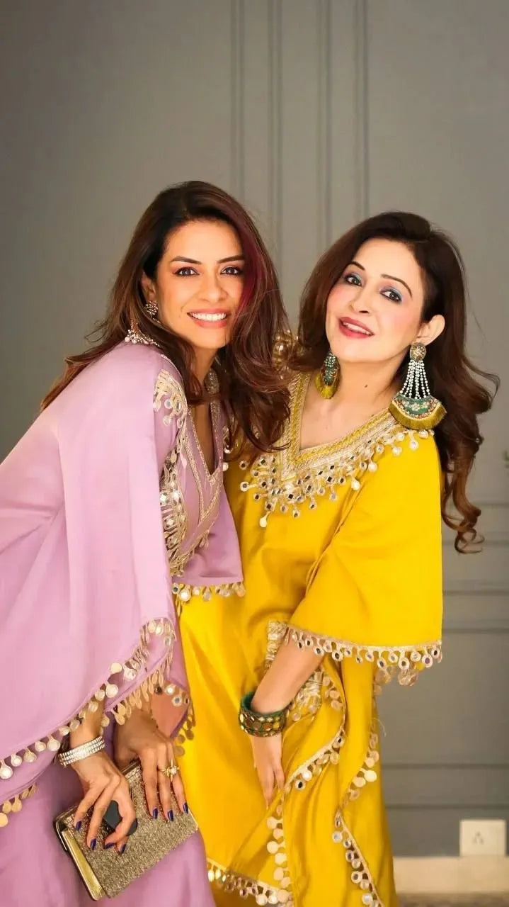Stylish Embroidered Kaftan with Pant Set The Shopsy