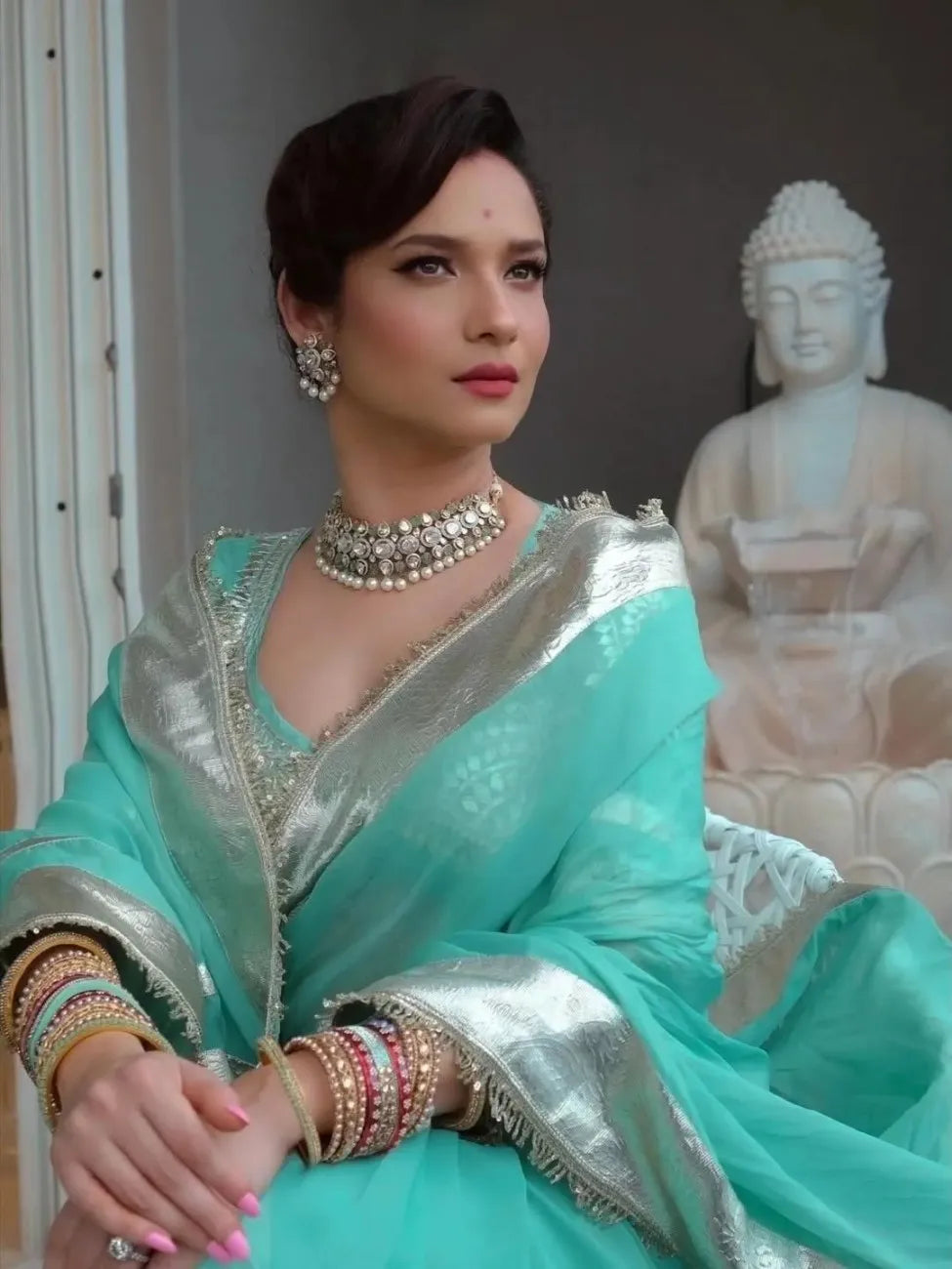 Beautifull Hand Charkhi Gotta Patti Work Saree The Shopsy