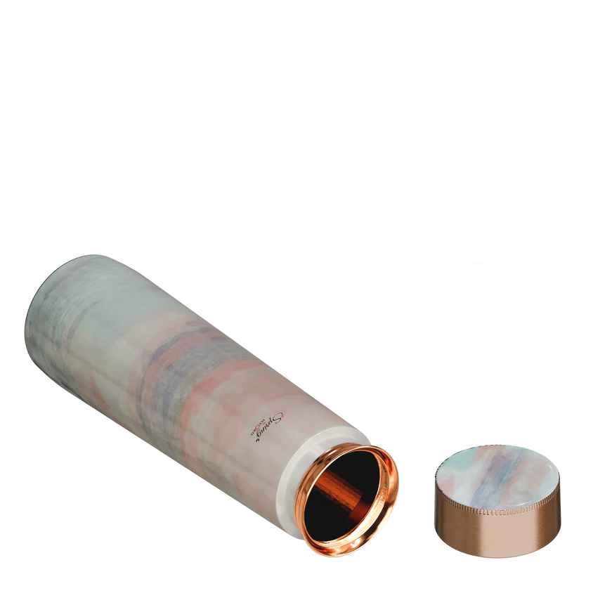 Pure Copper Elegant 1000 ml Premium Coated Water Bottles (Jupiter Pink, 1000 Ml)