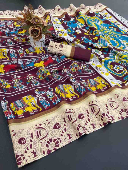 Designer Freehand Saree