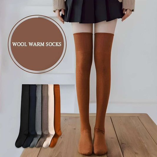 Wool Warm Thigh High Socks for Women
