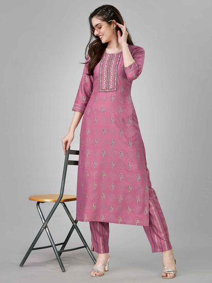 Fully Stiched Rayon Kurti Pant Set