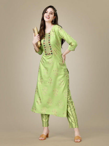 Fully Stiched Rayon Kurti Pant Set