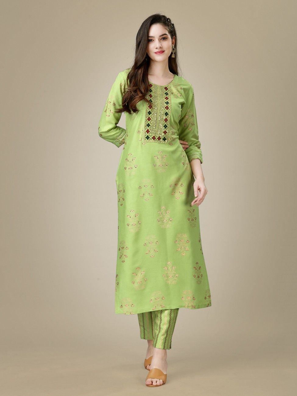 Fully Stiched Rayon Kurti Pant Set