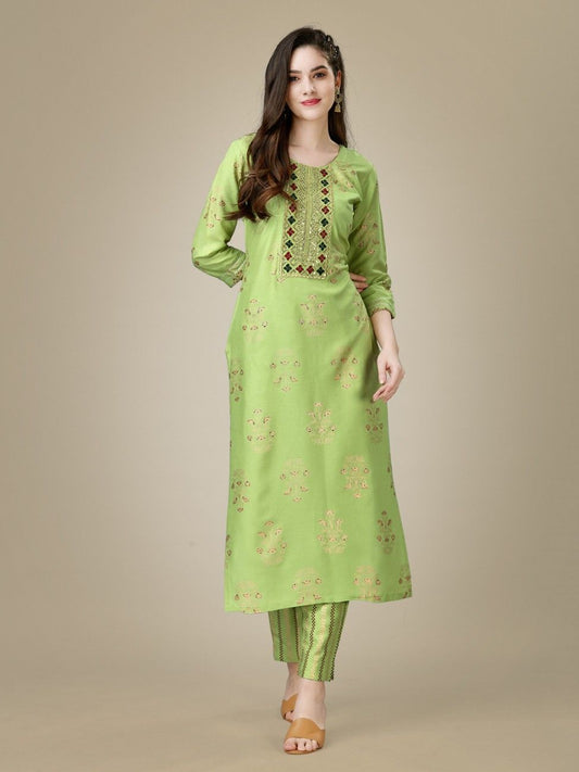 Fully Stiched Rayon Kurti Pant Set