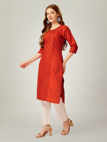 Fully Stiched Cotton Magic Slub Kurti Pant Set