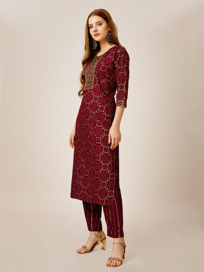 Fully Stiched Rayon Kurti Pant Set