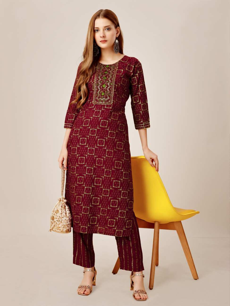 Fully Stiched Rayon Kurti Pant Set