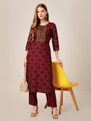Fully Stiched Rayon Kurti Pant Set