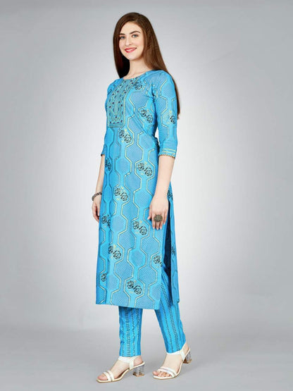 Fully Stiched Rayon Kurti Pant Set