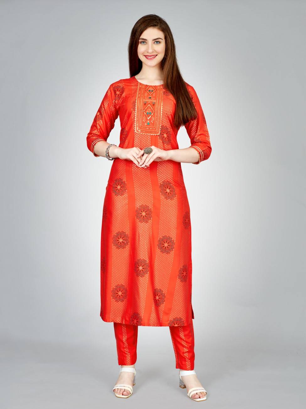 Fully Stiched Rayon Kurti Pant Set