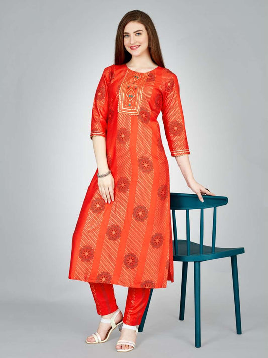 Fully Stiched Rayon Kurti Pant Set