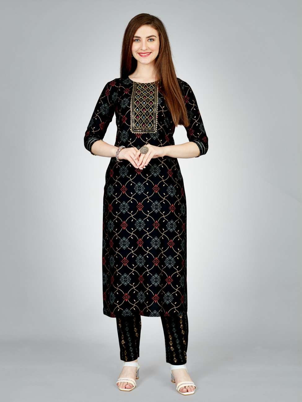 Fully Stiched Rayon Kurti Pant Set