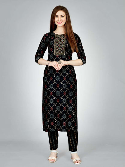 Fully Stiched Rayon Kurti Pant Set