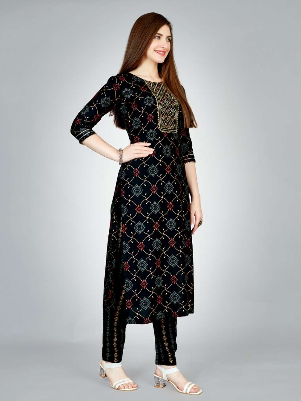 Fully Stiched Rayon Kurti Pant Set